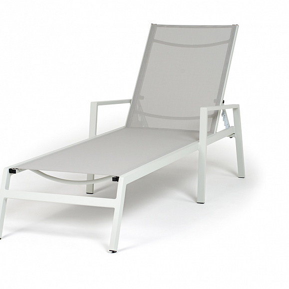 Парма шезлонг из алюминия темно-серый (RAL7024) муар, ткань текстилен серая фото 3