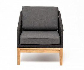 Кресло Канны 4SIS из роупа (веревки), основание дуб, цвет темно-серый