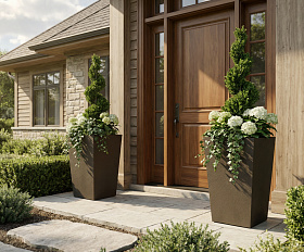 Кашпо Concretika Коник 40x40x70 Олива 310 256