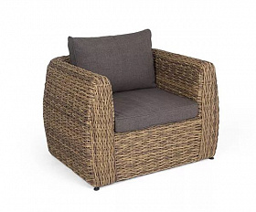 Кресло Кальяри 4SIS из искусственного ротанга (гиацинт), цвет соломенный