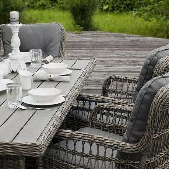 Обеденная группа Цесена 4SIS из искусственного ротанга, цвет бежевый фото 5