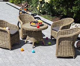 Обеденная детская группа Тильда 4SIS из искусственного ротанга, цвет соломенный