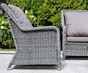 Плетеное кресло Гляссе 4SIS из искусственного ротанга, цвет графит