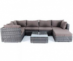 Лаунж-зона трансформирующаяся Лунго 4SIS из искусственного ротанга, цвет графит
