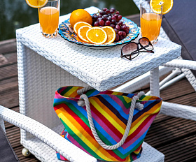 Комплект для отдыха из искусственного ротанга MILANO белый Joygarden