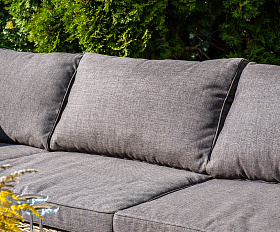 Лунго модуль диванный прямой с подушками, цвет соломенный (гиацинт)