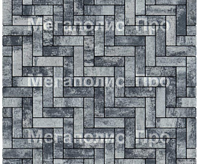 Тротуарная плитка Выбор Паркет Б.4.П.6 Листопад Антрацит