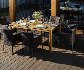 Обеденный комплект AURA 170 см на 6 персон с креслами Joygarden