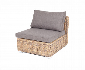 Лунго модуль диванный прямой с подушками, цвет соломенный (гиацинт)