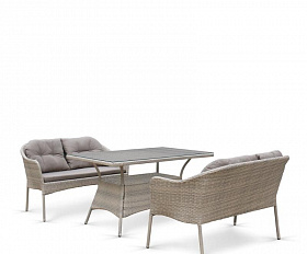 Комплект плетеной мебели с диванами T198C/S54C-W85 Latte