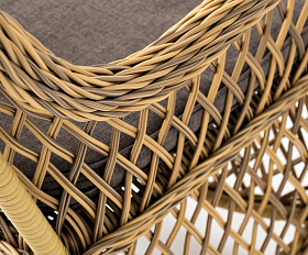 Обеденная группа Эспрессо-80 L 4SIS из искусственного ротанга, цвет соломенный