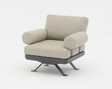 Комплект лаунж мебели Lund Brafritid с креслом, антрацит/серый, алюминий
