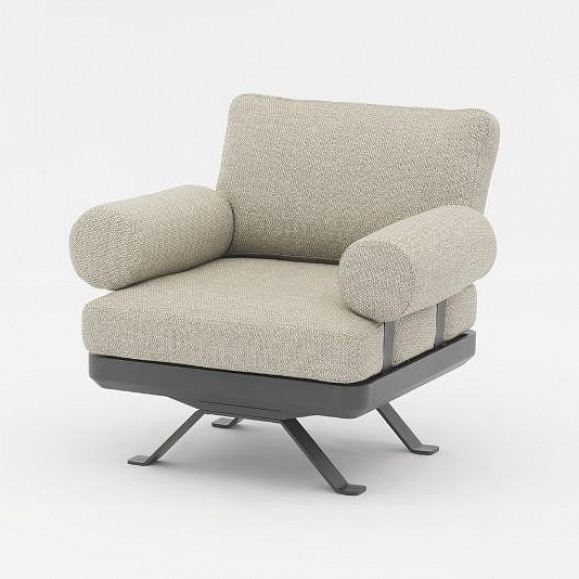 Комплект лаунж мебели Lund Brafritid с креслом, антрацит/серый, алюминий фото 6