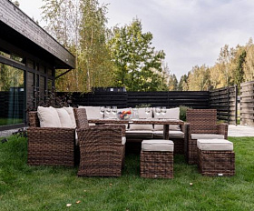 Угловой комплект Zorro Plus Double Royal Family из искусственного ротанга, цвет коричневый