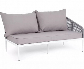 Модуль диванный левый Канны 4SIS из роупа (веревки), цвет светло-серый