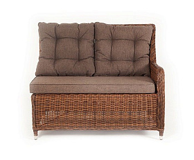Левый модуль дивана Бергамо 4SIS из искусственного ротанга, цвет коричневый