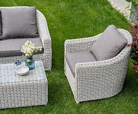 Лаунж-зона Кон Панна 4SIS из искусственного ротанга, цвет бежевый