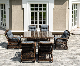 Обеденная Цесена 4SIS группа плетеная из искусственного ротанга, цвет коричневый