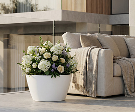 Кашпо Concretika Боул D80H45 Снежный