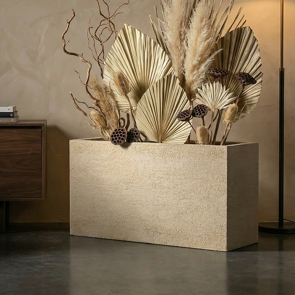 Кашпо Concretika Balcony 40x15x15 Эрозия желтый фото 1