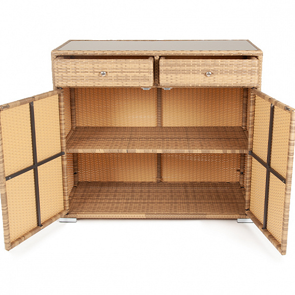 Мальта тумба плетеная из искусственного ротанга, цвет соломенный фото 3