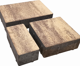 Тротуарная плитка Лидер 40 Провинция Color Mix 60 мм Желтый Топаз