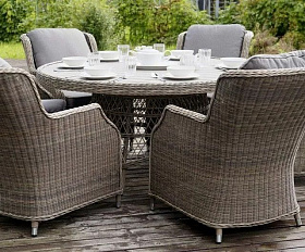 Обеденная группа Неаполь 4SIS из искусственного ротанга, цвет бежевый