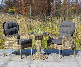 Плетеное кресло Алиса 4SIS из искусственного ротанга, цвет соломенный