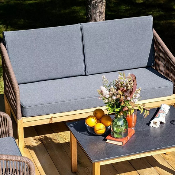 Лаунж-зона 4-местная Канны 4SIS из роупа (веревки), основание дуб, цвет коричневый фото 10