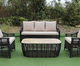 Лаунж-Зона Ницца 4SIS из искусственного ротанга, цвет бронзовый