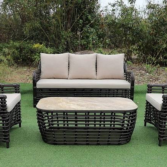 Лаунж-Зона Ницца 4SIS из искусственного ротанга, цвет бронзовый фото 2