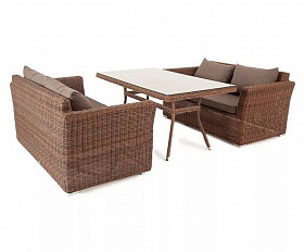 Обеденная группа Мокко 4SIS из искусственного ротанга, цвет коричневый