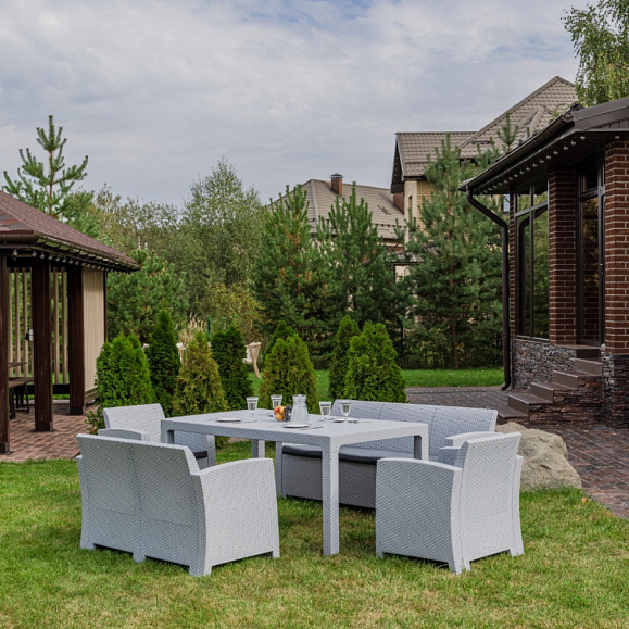 Обеденный комплект Grand Lana Dining L Royal Family из пластика, цвет светло-серый фото 1