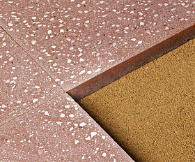 Тротуарная плитка 342 Механический завод Квадрат 500х500х40 мм шлифованная с мраморной крошкой цвет Красный