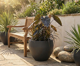 Кашпо Concretika Гира D50H43 Идеально черный