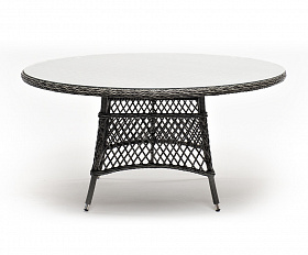 Эспрессо плетеный круглый стол, диаметр 150 см, цвет графит