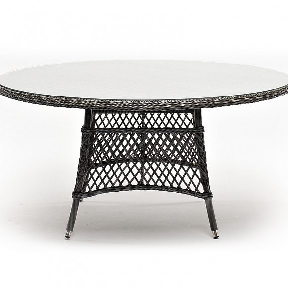 Эспрессо плетеный круглый стол, диаметр 150 см, цвет графит фото 2