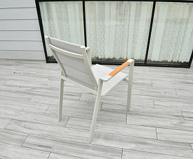 Кейптаун стул алюминиевый, ткань текстилен, цвет белый