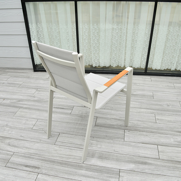 Кейптаун стул алюминиевый, ткань текстилен, цвет белый фото 2