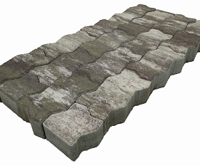 Тротуарная плитка Лидер 40 Волна Color Mix 60 мм Нефрит