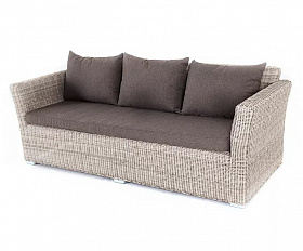 Диван трехместный Капучино 4SIS из искусственного ротанга, цвет бежевый