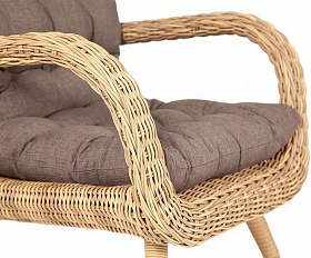 Плетеное кресло Толедо 4SIS из искусственного ротанга, цвет соломенный