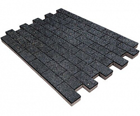 Тротуарный камень Steinrus Прямоугольник Лайн 200х100х60 мм Неро BackWash