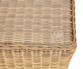 Журнальный столик Капучино 4SIS из искусственного ротанга, цвет соломенный