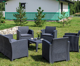 Обеденный комплект Lana L Royal Family из пластика, цвет графит