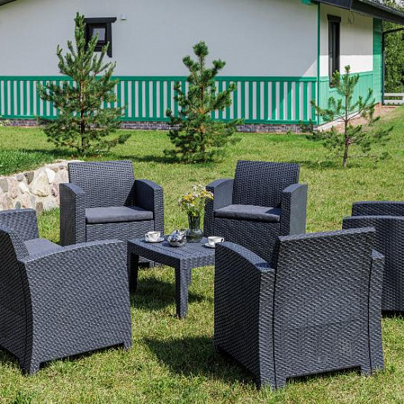 Обеденный комплект Lana L Royal Family из пластика, цвет графит фото 6