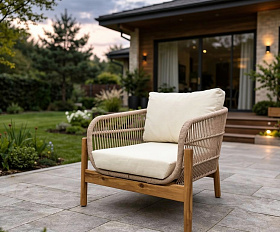 Лаунж-зона Eleonora Royal Family из натурального дерева с 2-хместным диваном