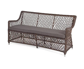 Диван двухместный Латте 4SIS из искусственного ротанга, цвет коричневый