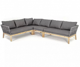 Диван модульный Барселона 4SIS из роупа (веревки), цвет серый