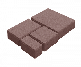 Тротуарная плитка Нобетек Новый город квартет 4НГК6Ф Красно-коричневая